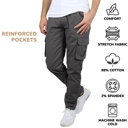Navy & Khaki & Grey 42 3-Pack Men's Flex-Stretch Cotton Cargo Pants, 31-Inch Inseam - Comfortable and Durable